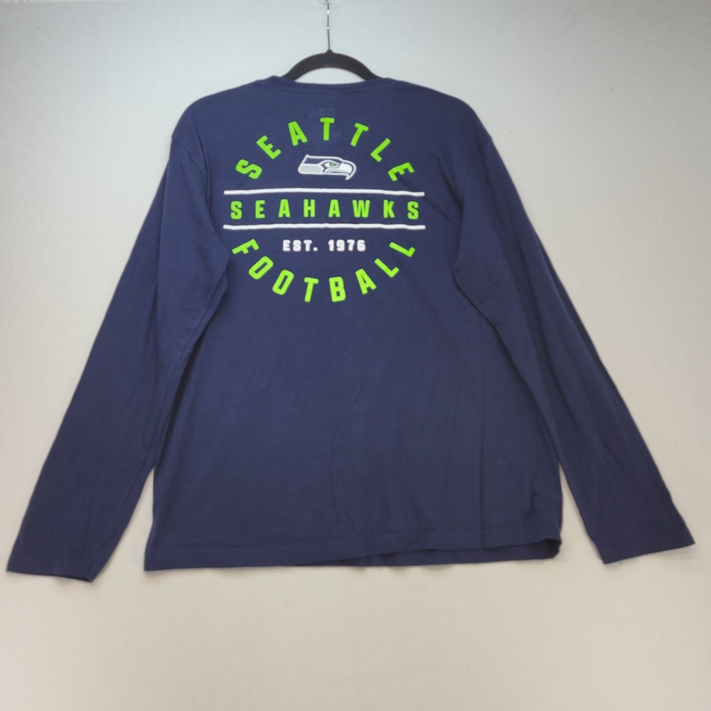 CSA Seattle Seahawks T-Shirt Mens Large Navy Blue Long Sleeve Football Graphic